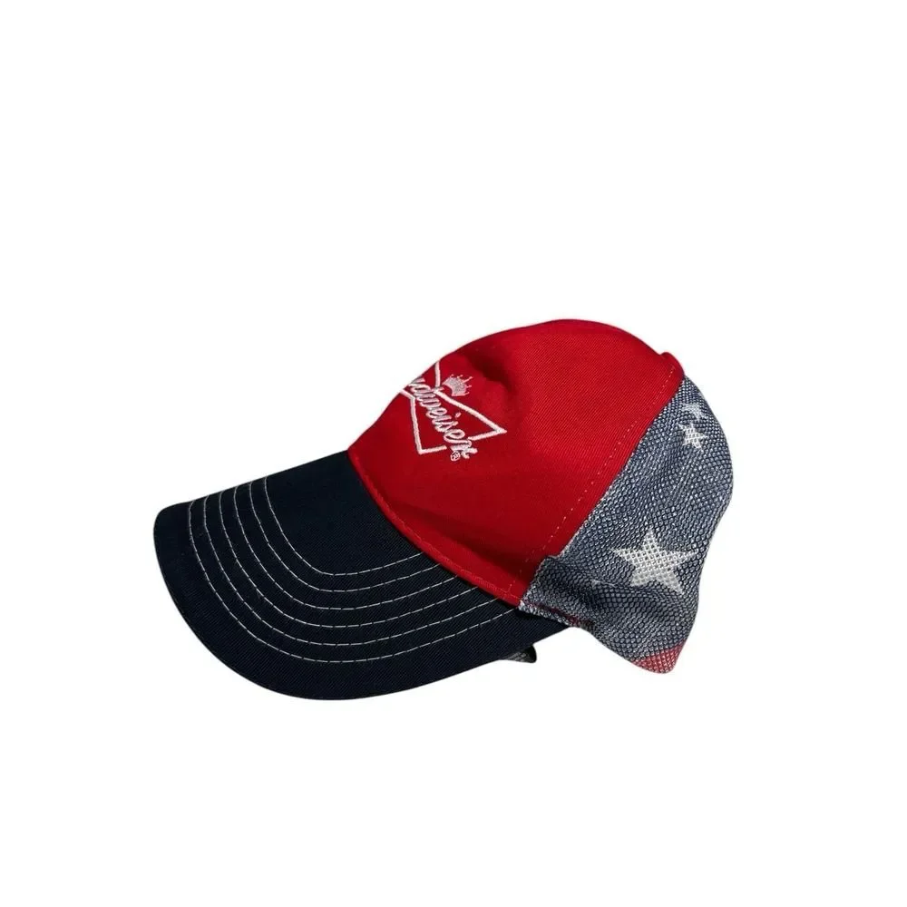 Budweiser Beer Hat Red White Blue USA Flag Snapback Hat